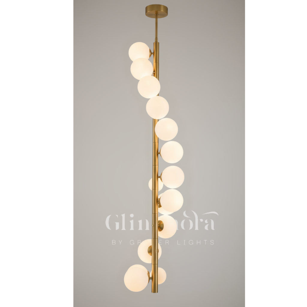Moments In Motion (Frosted, Gold) Hanging Light